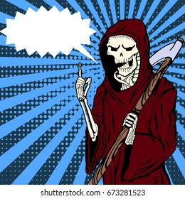 grim reaper warning the looker