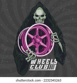 Grim Reaper of wheels car club design 