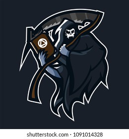 grim reaper/angel of death esport gaming mascot logo template