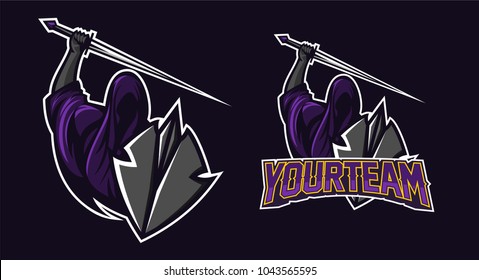 Grim Reaper/angel Of Death Mascot Logo Design. Sport Logo Mascot Design