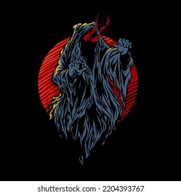 the grim riper skeleton in dark art style