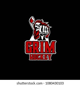 Grim skull logo sports