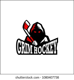 Grim sport Hockey mascot logo design