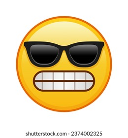 Grimace on the face with sunglasses Large size of yellow emoji smile
