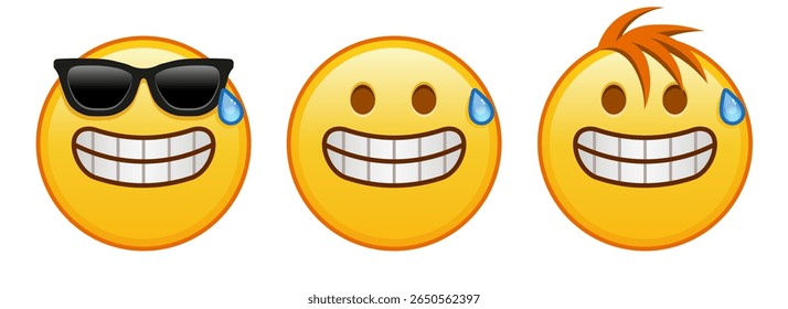 Grimace na face amarela Conjunto de três emojis