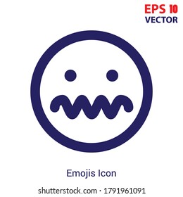 Icono de vector de contorno emoticono de paro. Icono de emoji de línea delgada, ilustración de elemento simple de vector plano a partir del concepto de emoji editable. Ilustración vectorial Eps10.