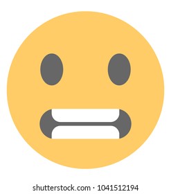 
Grimacing expression via emoticon
