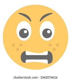 Grimacing expression via emoticon