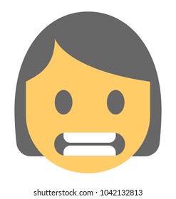 Grimacing expression via emoticon