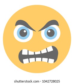 
Grimacing expression via emoticon
