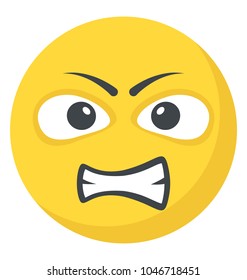 Grimacing expression via emoticon