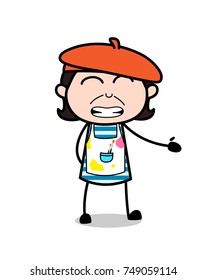 Grimacing Face - Cartoon Artist Vector Illustration