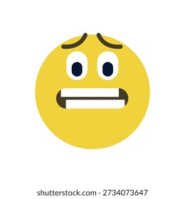 Grimacing Face with clenched teeth nervousness, embarrassment awkwardness expression nervous emoji symbol sign icon vector illustration isolated flat eek