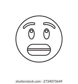 Grimacing Face with clenched teeth nervousness, embarrassment awkwardness expression nervous emoji symbol sign icon vector illustration isolated flat eek