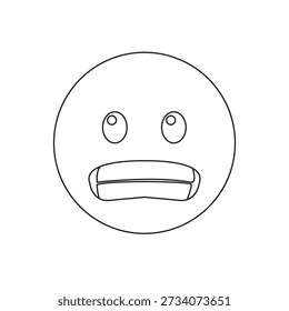Grimacing Face with clenched teeth nervousness, embarrassment awkwardness expression nervous emoji symbol sign icon vector illustration isolated flat eek