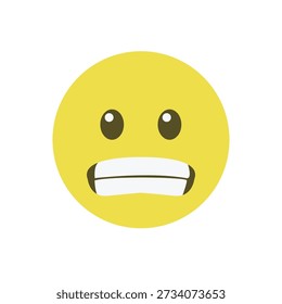 Grimacing Face with clenched teeth nervousness, embarrassment awkwardness expression nervous emoji symbol sign icon vector illustration isolated flat eek
