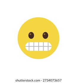 Grimacing Face with clenched teeth nervousness, embarrassment awkwardness expression nervous emoji symbol sign icon vector illustration isolated flat eek