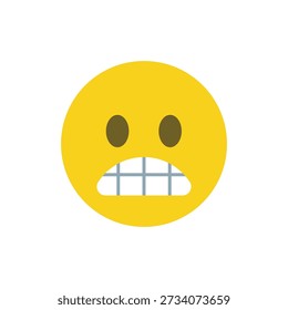 Grimacing Face with clenched teeth nervousness, embarrassment awkwardness expression nervous emoji symbol sign icon vector illustration isolated flat eek