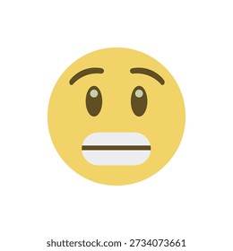 Grimacing Face with clenched teeth nervousness, embarrassment awkwardness expression nervous emoji symbol sign icon vector illustration isolated flat eek