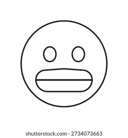 Grimacing Face with clenched teeth nervousness, embarrassment awkwardness expression nervous emoji symbol sign icon vector illustration isolated flat eek