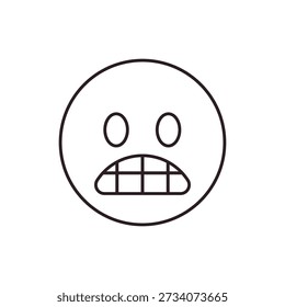 Grimacing Face with clenched teeth nervousness, embarrassment awkwardness expression nervous emoji symbol sign icon vector illustration isolated flat eek