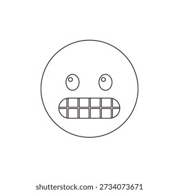 Grimacing Face with clenched teeth nervousness, embarrassment awkwardness expression nervous emoji symbol sign icon vector illustration isolated flat eek