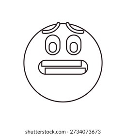 Grimacing Face with clenched teeth nervousness, embarrassment awkwardness expression nervous emoji symbol sign icon vector illustration isolated flat eek