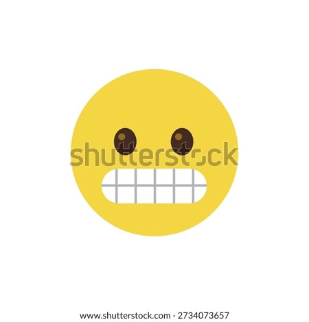 Grimacing Face with clenched teeth nervousness, embarrassment awkwardness expression nervous emoji symbol sign icon vector illustration isolated flat eek