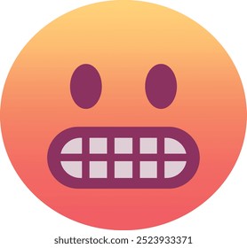 Ícone de emoji de rosto grimado. Cores modernas, elemento popular para mídias sociais e designs digitais. Emoticon, elemento isolado.