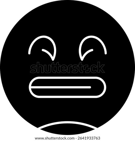 Grimacing Face Glyph Vector Icon Design