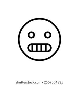 Grimacing face icon Thin vector set