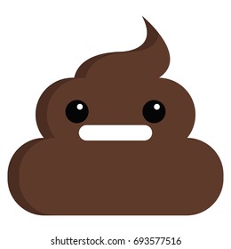 Grimacing Face stinky poop shit emoji flat icon, vector sign, colorful pictogram isolated on white. Symbol, logo illustration. Flat style design