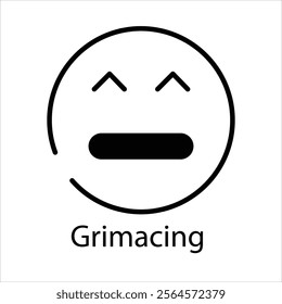 Grimacing Icons thin line and glyph vector icon stock illustration