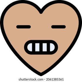 grimacing vector colour line  icon