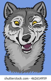 grimacing wolf