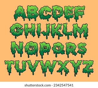 Grime Green Halloween Melted Fonts Collection