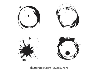 Grime vector. Grunge effects. Splashed stain drop vector. Black sand isolated on white background. Black land for plant isolated on white background. ground pattern.