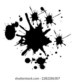 Grime Vector Illustration ink spots set bloat collection in black and white.