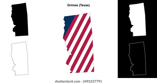 Grimes County (Texas) outline map set