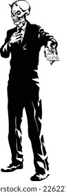 Grimm reaper is handling a death message to you full body pose