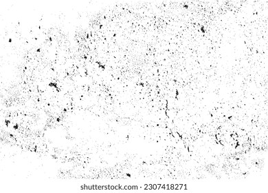 Grimy concrete wall texture vector for backgrounds. Abstract scratch and rust surface grunge effect. Texture on a white background. Dark gritty texture and dust background in black and white colors.