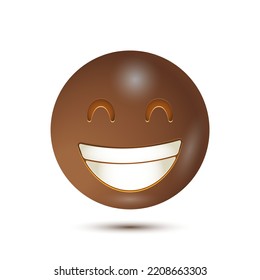 Grin, Beaming face with smiley eyes, cheesy face. funny yellow emoticon. realistic emoticon. Isolated 3D. for emoticon characters design collection. for web interface