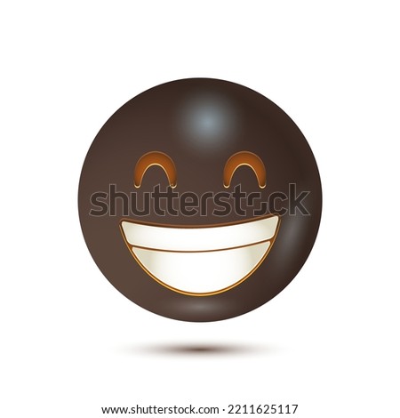 Grin, Beaming face with smiley eyes, cheesy face. funny yellow emoticon. realistic emoticon. isolated in white background. Vector Emoticon. for web interface
