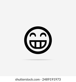 Grin Emoji-Symbol flach. Vektorgrafik Grin Emoji Symbol