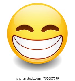 Grin Expression Emoji Smiley Face Vector Design Art