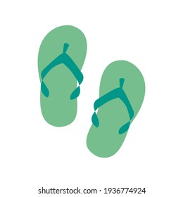 Grin Flip flops icon isolated flat vector illustration