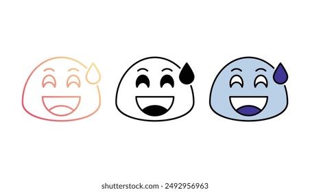 Grin icon design with white background stock illustration