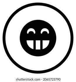 Icono de sonrisa. Estilo plano Forma de círculo aislada en fondo blanco. Ilustración del vector