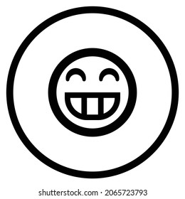 grin Icon. Flat style Circle Shape isolated on white background. Vector illustration