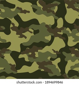 Grin Military Camouflage Vector Seamless Print